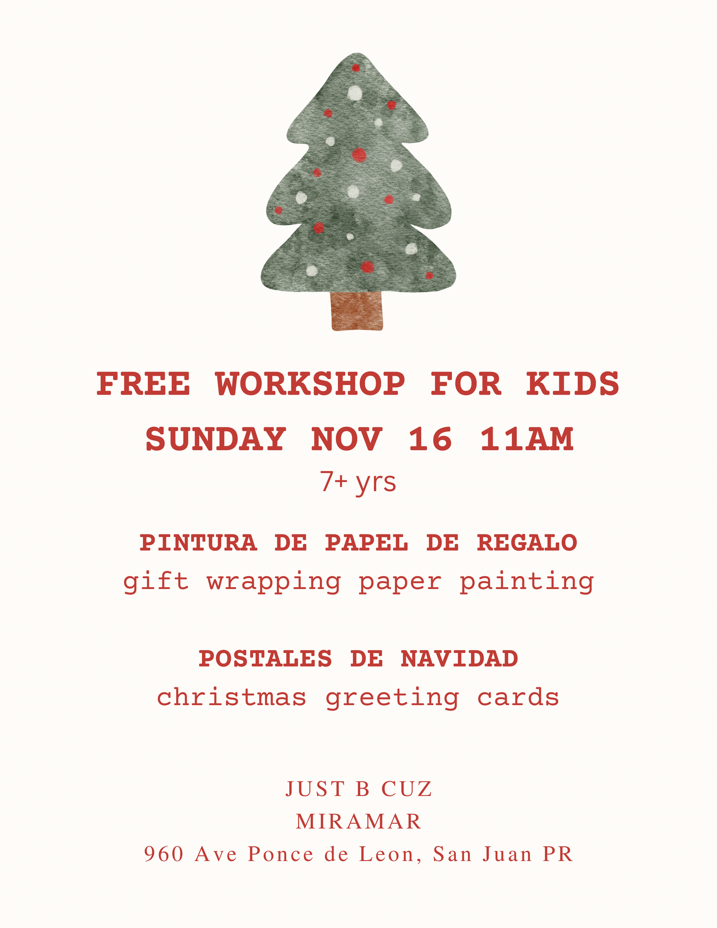 FREE WORKSHOP FOR KIDS